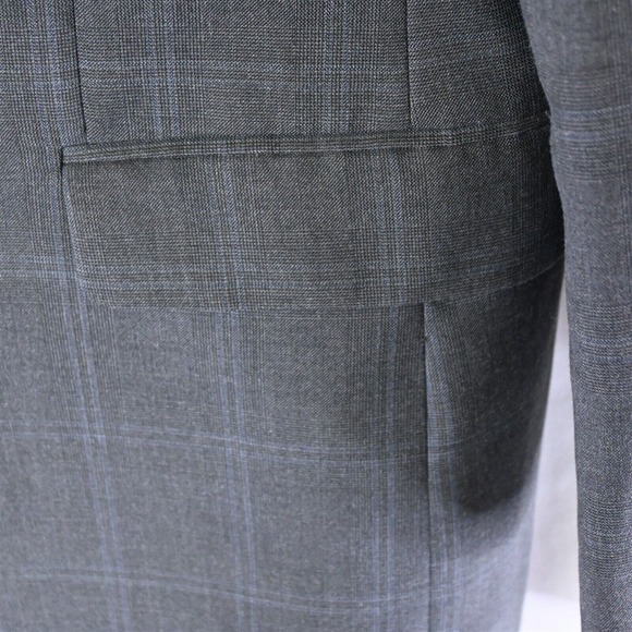 Made Cam Newton 44L Gray Plaid 2Btn Suit Jacket Blazer Sport Coat - Picture 3 of 10
